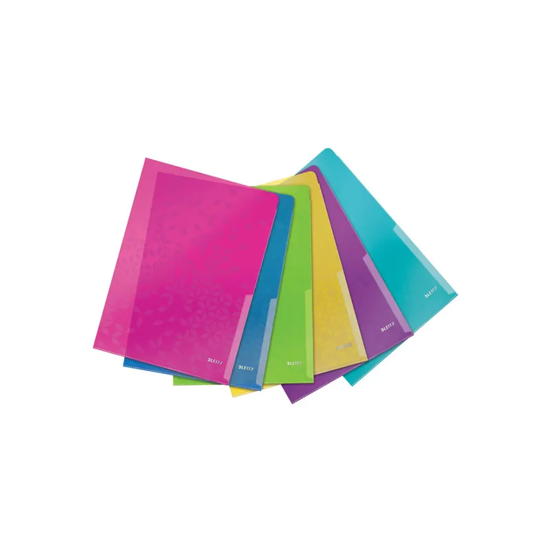 Sichthülle Leitz WOW 4050 - A4 310 x 220 mm farbig sortiert oben/rechts offen 0,20 mm PP-Folie  Pckg/6