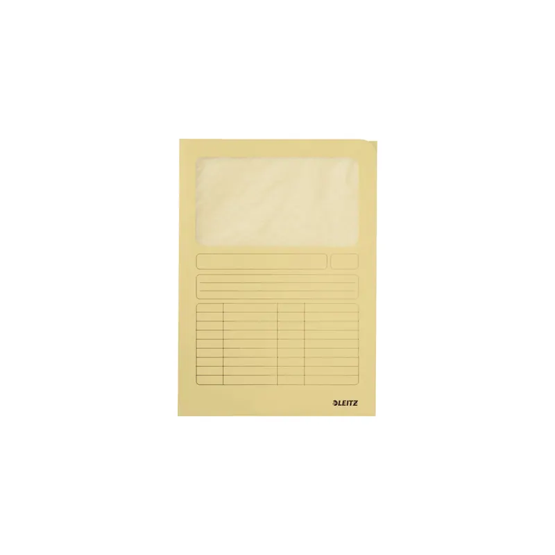 Sichtmappe Leitz 3950 - A4 220 x 307 mm gelb transparentes Sichtfenster Karton 160 g/m²  Pckg/100