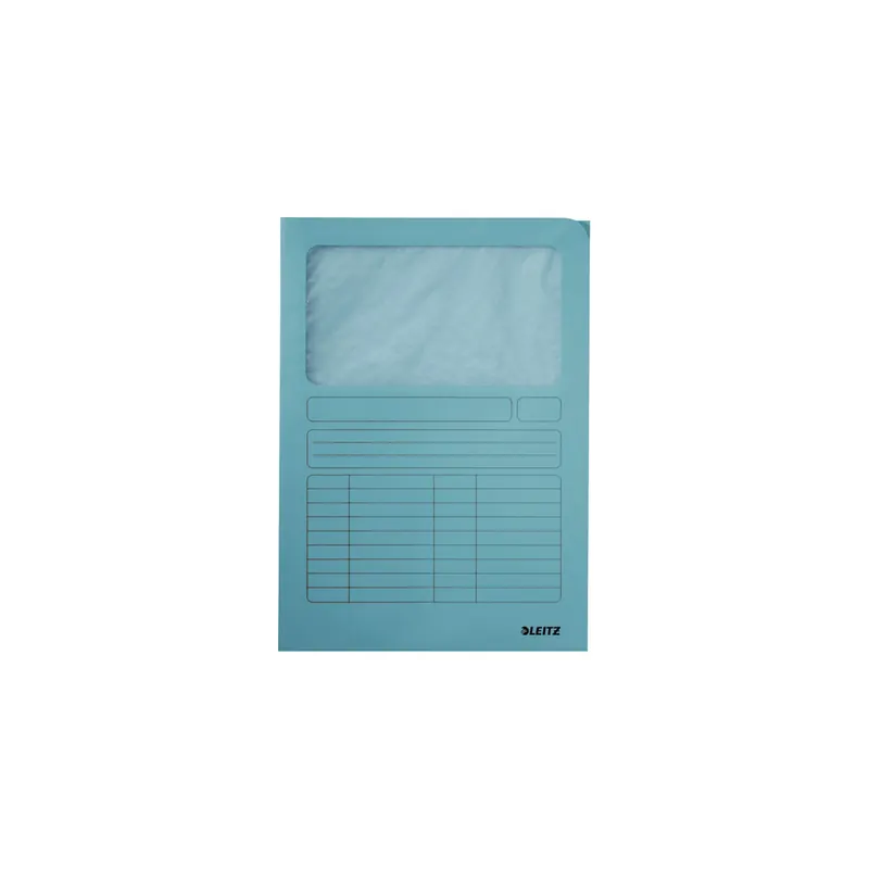 Sichtmappe Leitz 3950 - A4 220 x 307 mm hellblau transparentes Sichtfenster Karton 160 g/m²  Pckg/100