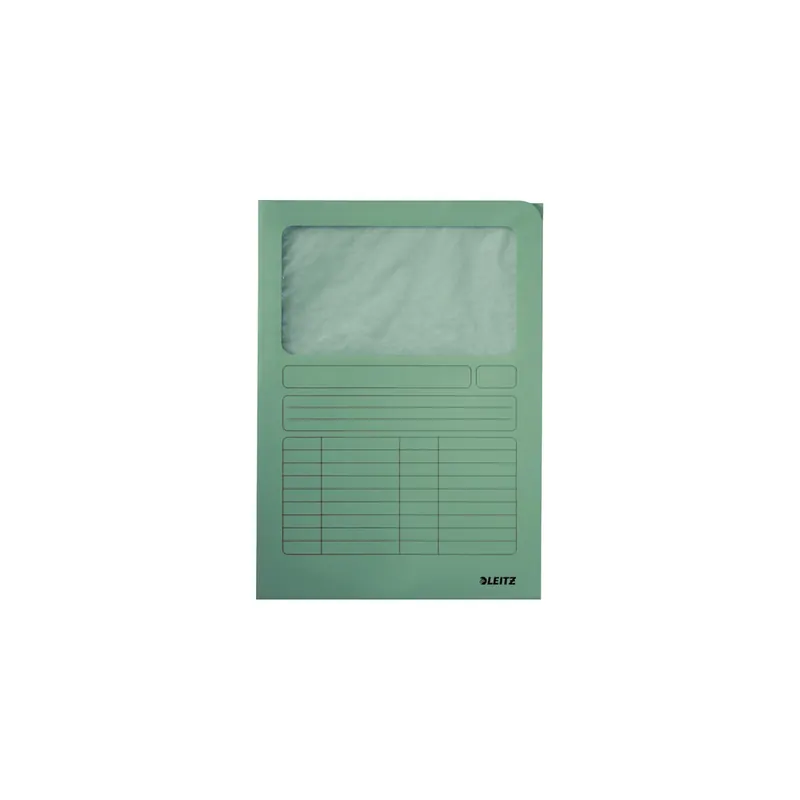 Sichtmappe Leitz 3950 - A4 220 x 307 mm hellgrün transparentes Sichtfenster Karton 160 g/m²  Pckg/100
