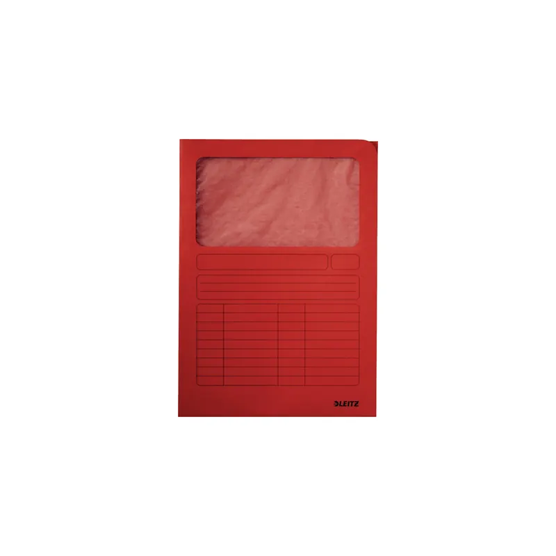 Sichtmappe Leitz 3950 - A4 220 x 307 mm rot transparentes Sichtfenster Karton 160 g/m²  Pckg/100