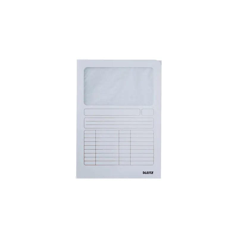 Sichtmappe Leitz 3950 - A4 220 x 307 mm weiß transparentes Sichtfenster Karton 160 g/m²  Pckg/100