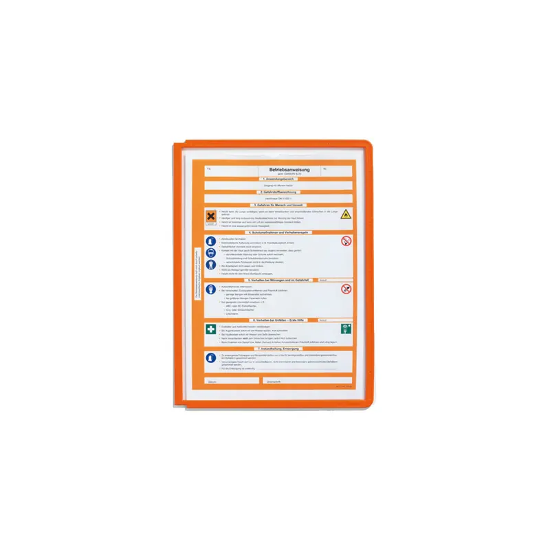 Sichttafel Durable SHERPA Panel 5606 - A4 orange für Sherpa  und Vario Sichttafelsysteme PP  Pckg/5