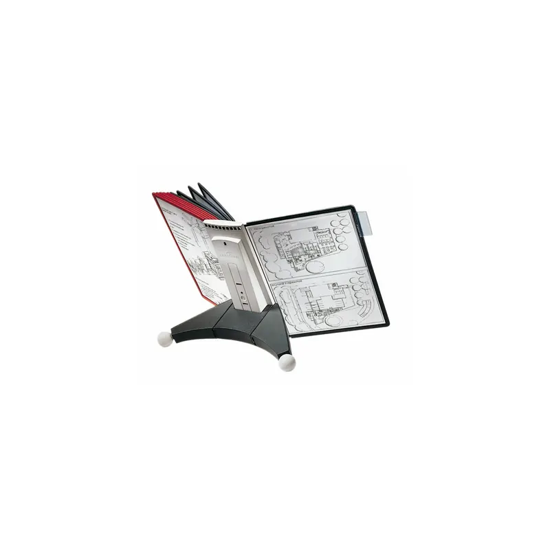 Sichttafelständer Durable SHERPA 5632 - A4 rot/schwarz mit 10 Sichttafeln