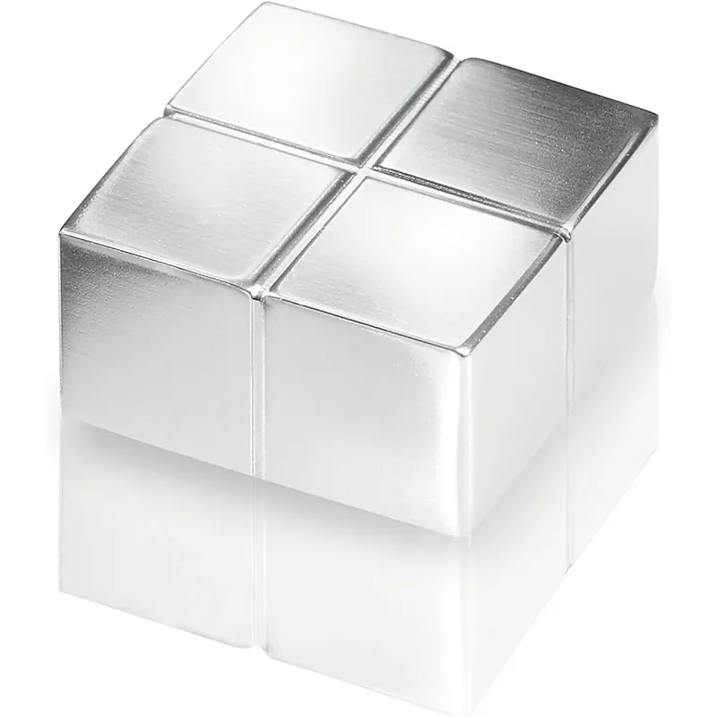 SIGEL BA195 sehr starker Neodym-Magnet silber, massives Alu, 1 Stück, 2x2x1 cm SuperDym, für Glas-Magnettafeln und Glas-Whiteboards