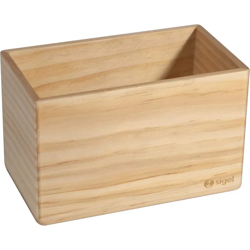 SIGEL BA401 magnetische Aufbewahrungsbox, beige, 13 x 8 cm, Massivholz Pinie, für Whiteboards und Glasmagnettafeln