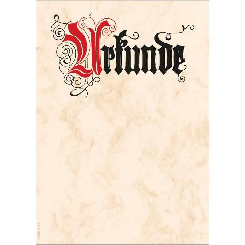 SIGEL DP548 Urkundenpapier, Blanko Urkunde Calligraphie 185 g, DIN A4, 12 Blatt, aus nachhaltigem Papier, für alle Drucker geeignet