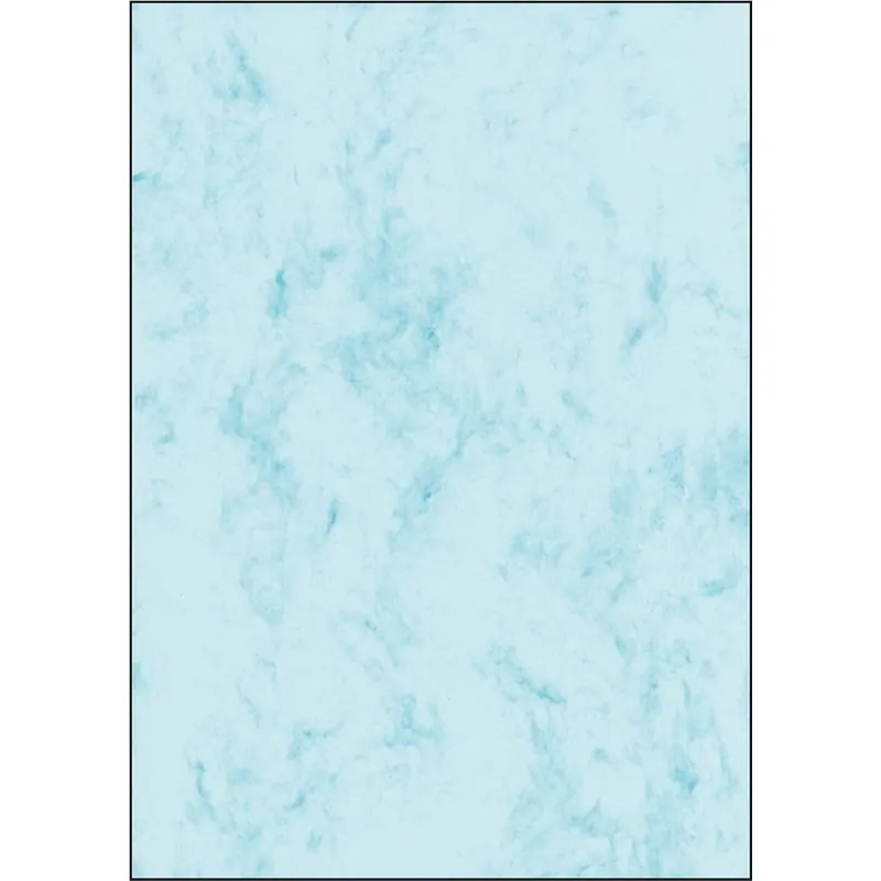 SIGEL DP551 Hochwertiger marmorierter Karton / Marmor-Papier / Urkundenpapier blau, A4, 50 Blatt, Motiv beidseitig, 200 g, aus nachhaltigem Papier