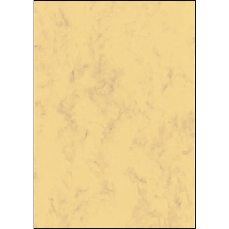 SIGEL DP553 Hochwertiger marmorierter Karton / Marmor-Papier / Urkundenpapier sandbraun, A4, 50 Blatt, Motiv beidseitig, 200 g, aus nachhaltigem Papier