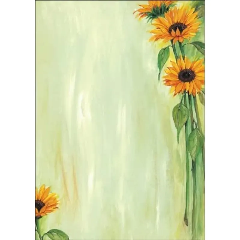 SIGEL DP694 Motiv-Papier "Sunflower", Briefpapier 90 g, DIN A4, 25 Blatt, aus nachhaltigem Papier