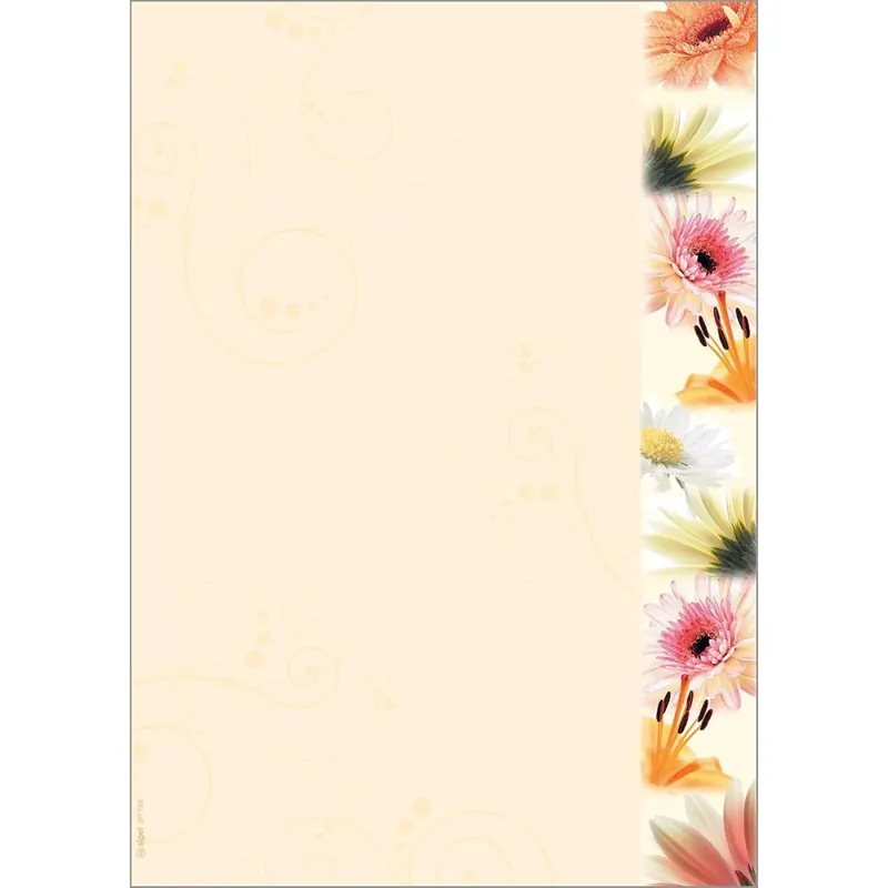 SIGEL DP788 Motiv-Papier "Flowerstyle", Briefpapier 90 g, DIN A4, 50 Blatt, aus nachhaltigem Papier