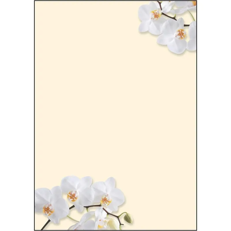 SIGEL DP904 Motiv-Papier "White Orchid", Briefpapier 90 g, DIN A4, 50 Blatt, aus nachhaltigem Papier
