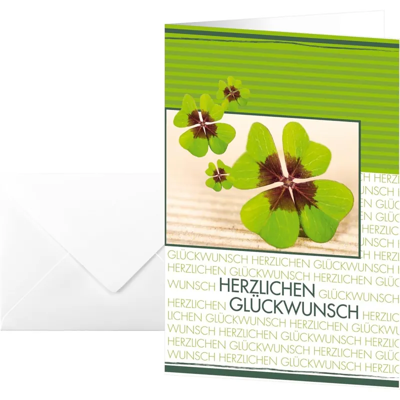 SIGEL DS004 Glückwunschkarten Fortune, 10er Set mit Umschlägen, ideal zum Bedrucken, aus nachhaltigem Papier