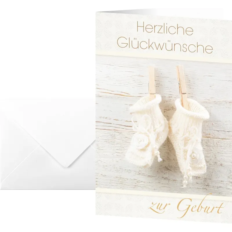 SIGEL DS040 Glückwunsch-Karten zur Geburt "Baby", 10 Stück mit Umschlägen, ideal zum Bedrucken, aus nachhaltigem Papier