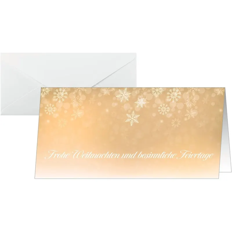 SIGEL DS633 Weihnachtskarten-Set, Golden Christmas Night, gold, DIN lang, 25 Karten mit Umschlägen, ideal zum Bedrucken, aus nachhaltigem Papier