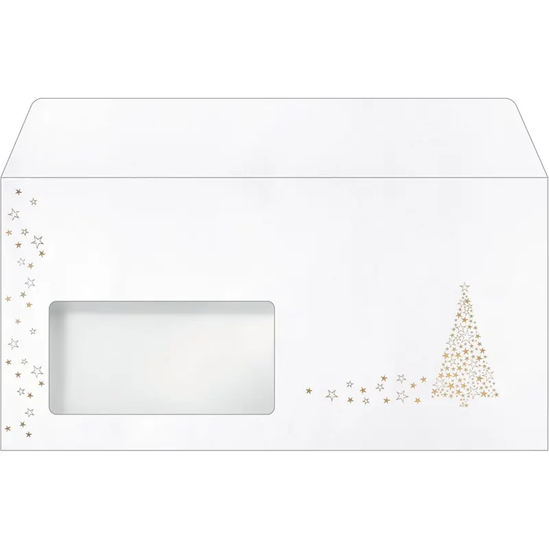 SIGEL DU084 Weihnachts Briefumschläge Golden Tree DIN lang 50 Stück
