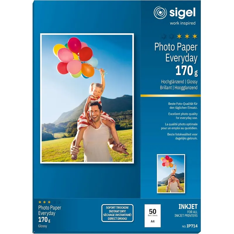 SIGEL IP714 InkJet Fotopapier A4 170 g hochglänzend 50 Blatt