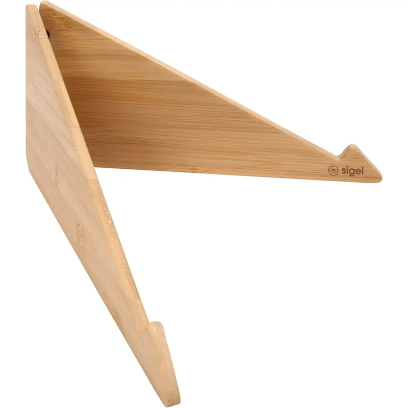 SIGEL SA207 Laptopständer aus Bambus, höhenverstellbarer Laptophalter, leicht, faltbar, tragbar, 30 x 14,5 x 1,8 cm, Buchstütze