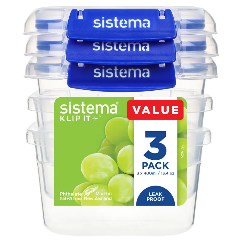 Sistema Klip It Plus Frischhaltedosen Set 3x 400ml blau