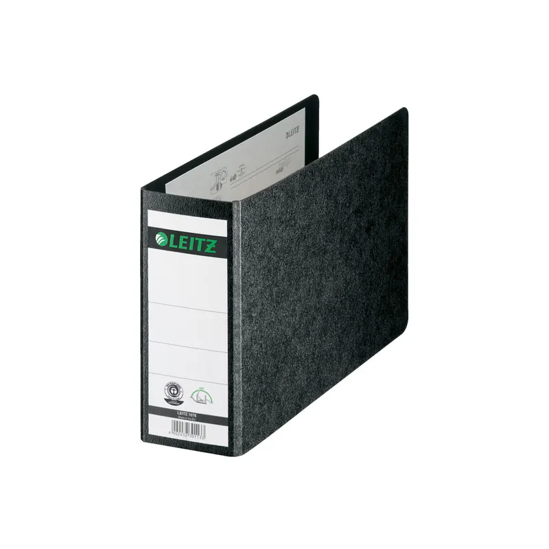 Sonderformatordner Leitz 1076 - A5 quer 286 x 174 mm schwarz 80 mm breit 180° Mechanik FSC-Hartpappe