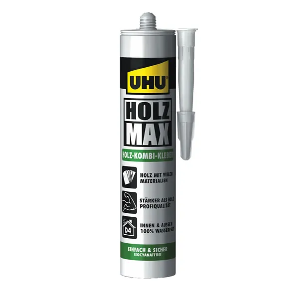 Spezialkleber UHU Holz Max 48330 - Kartusche für Holzarbeiten 380 g
