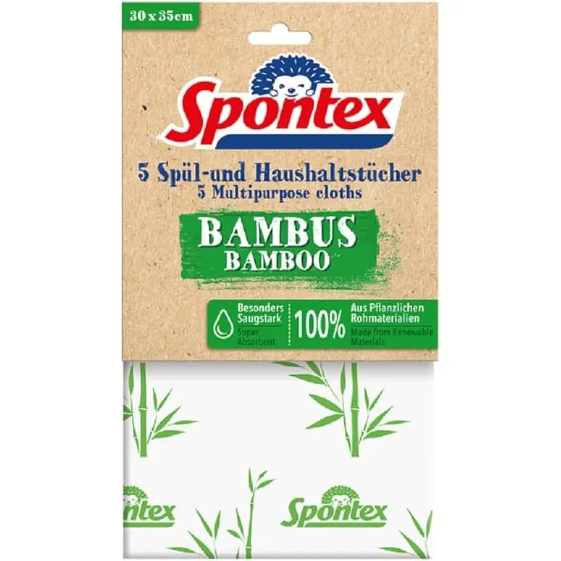 Spontex Spül- und Hauhaltstücher Bambus 5er Pack