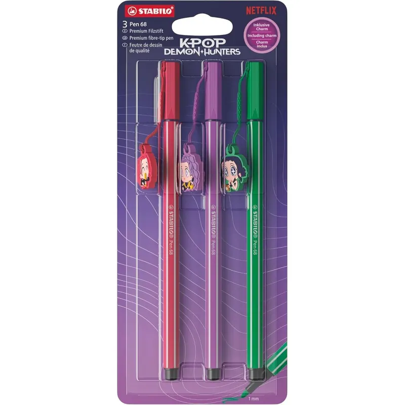 STABILO - Pen 68 - KPop Demon Hunters 6803-1-1 3er Pack