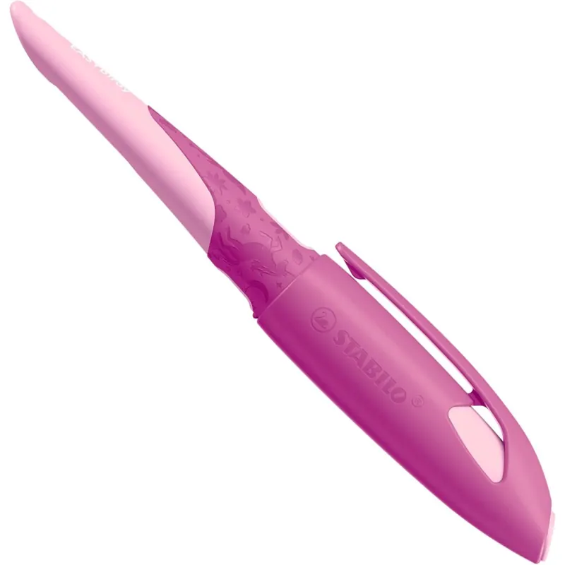 STABILO - Schulfüller ergonomisch für Linkshänder mit Anfänger-Feder A - EASYbirdy 3D DreamWorld Special Edition in pink - inkl. Patrone