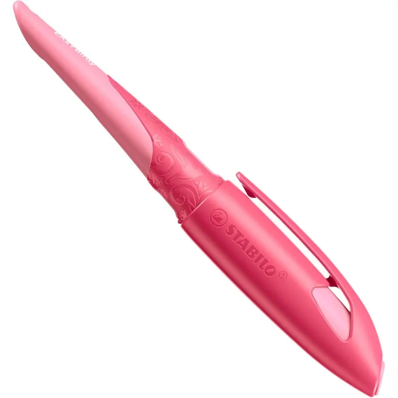 STABILO - Schulfüller ergonomisch für Linkshänder mit Anfänger-Feder A - EASYbirdy 3D Wildlife Special in rosa - inkl. Patrone