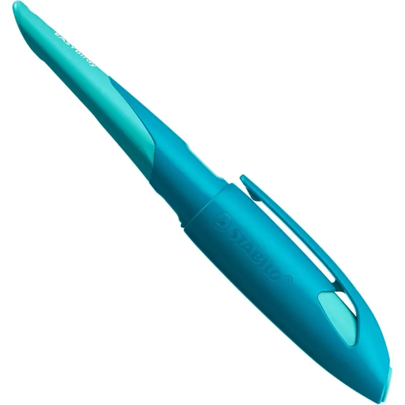STABILO - Schulfüller ergonomisch für Linkshänder mit Anfänger-Feder A - EASYbirdy Pastel Edition in aqua grün/mint - inklusive Patrone