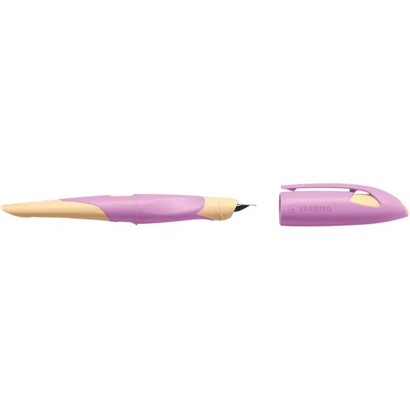 STABILO - Schulfüller ergonomisch für Linkshänder mit Standard-Feder M - EASYbirdy Pastel Edition in soft pink/apricot - inklusive Patrone