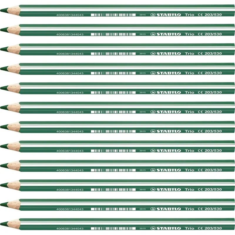 STABILO - Trio dick - Dreikant-Buntstift - 12er Pack - grün