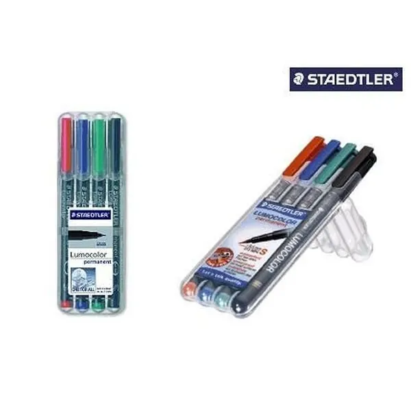 Staedtler® Feinschreiber Universalstift Lumocolor permanent, B, Box mit 4 Farben
