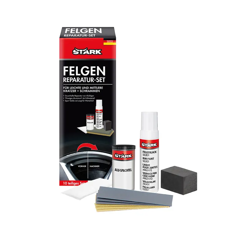STARK 40072 Felgenreparatur-Set 10-teilig für leichte und mittlere Kratzer + Schrammen