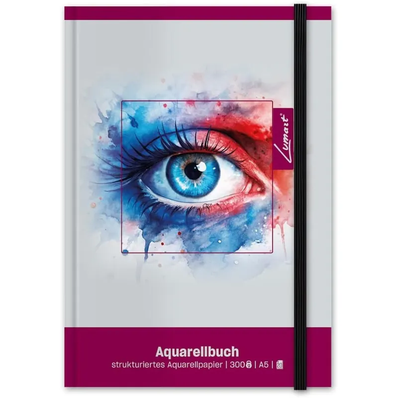 Staufen Lumart Aquarellbuch - 20 Blatt 300 g/m² Papier, Zeichenblock strukturiert, DIN A5, für Kinder und Erwachsene