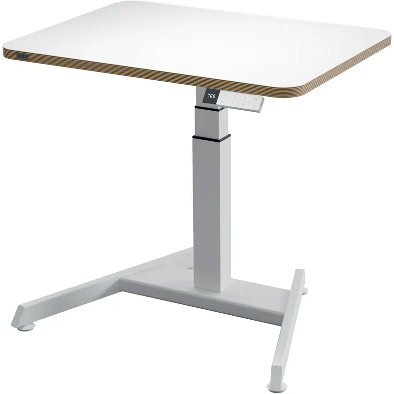 Stehtisch Leitz Ergo 6534 - 600 x 650 x 800 mm weiß elektr. Höhenverstellung von 65 - 130 cm Arbeitsfläche 80 x 60 cm mit USB-C- & USB-A-Anschlüssen Aufsteh-Erinnerungsfunktion Tragkraft bis 80 kg