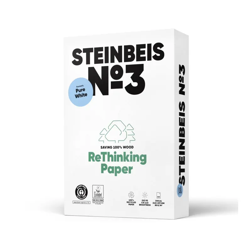 Steinbeis No 3 - Pure White 80g/m² DIN-A4 2500 Blatt 100% Recycling