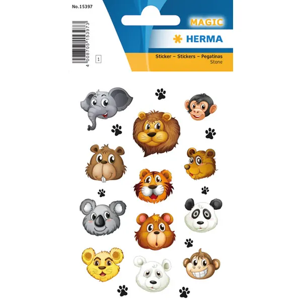 Sticker Herma Magic 15397 - Tiergesichter Folie Pckg/20