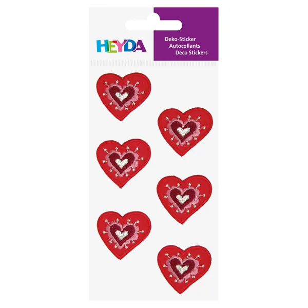 Sticker Heyda Textil 3782813 - Herzen Pckg/6