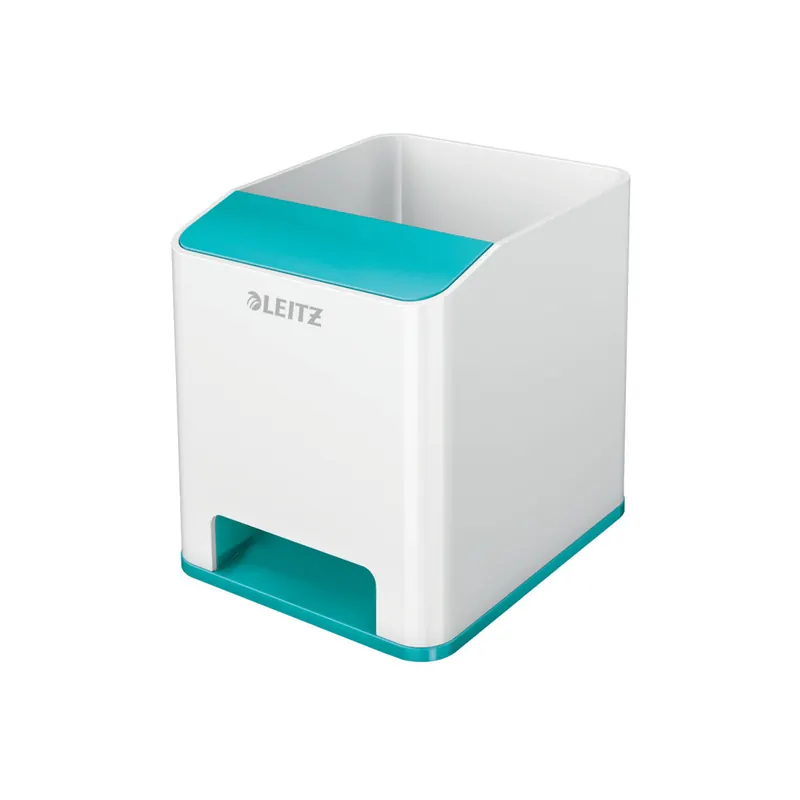 Stifteköcher Leitz WOW Duo Colour Sound 5263 - 90 x 100 x 101 mm eisblau Polystyrol