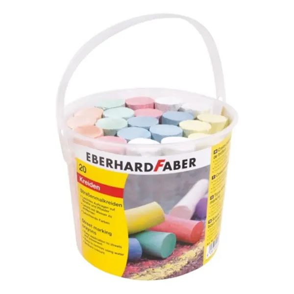 Straßenmalkreide Eberhard Faber EFA Kids 526512 - farbig sortiert 20er Eimer
