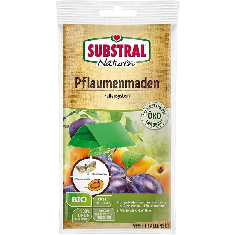 Substral 78140  Naturen Pflaumenmaden-Falle zum Abfangen der Pflaumenwicklermännchen Klebefalle mit Lockstoff 1 Set