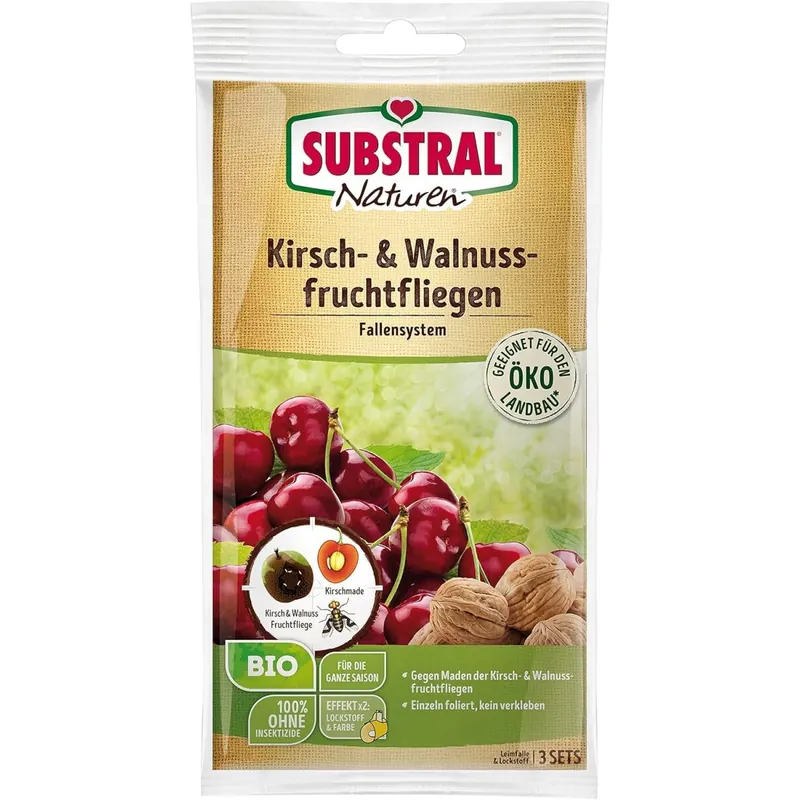 Substral Naturen Kirschfruchtfliegen-Falle insektizidfrei Leimfalle inkl. Lockstoff 3 Fallen