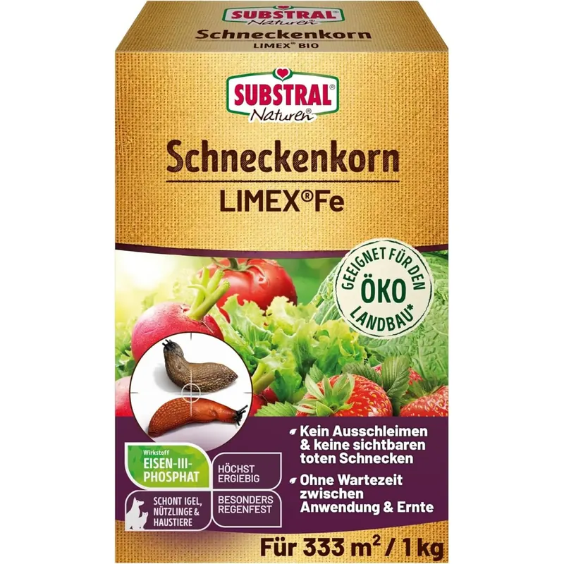 Substral Naturen Schneckenkorn Limex Fe 1 0 kg für 333qm Schneckenbekämpfung Für Gemüse und Zierpflanzen Mit Eisen-III-Phosphat Regenfestes Streugranulat Für Haus Und Kleingarten
