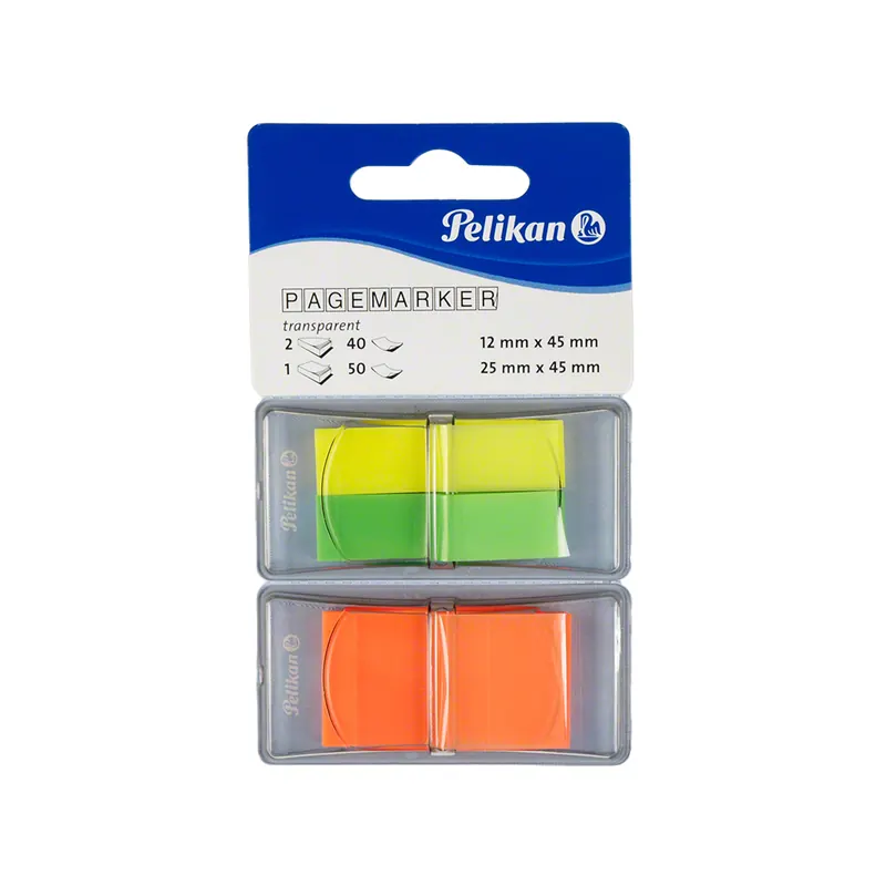 Tapeflex-Pagemarker, Transparent-Neon-Mix gelb, grün, orange