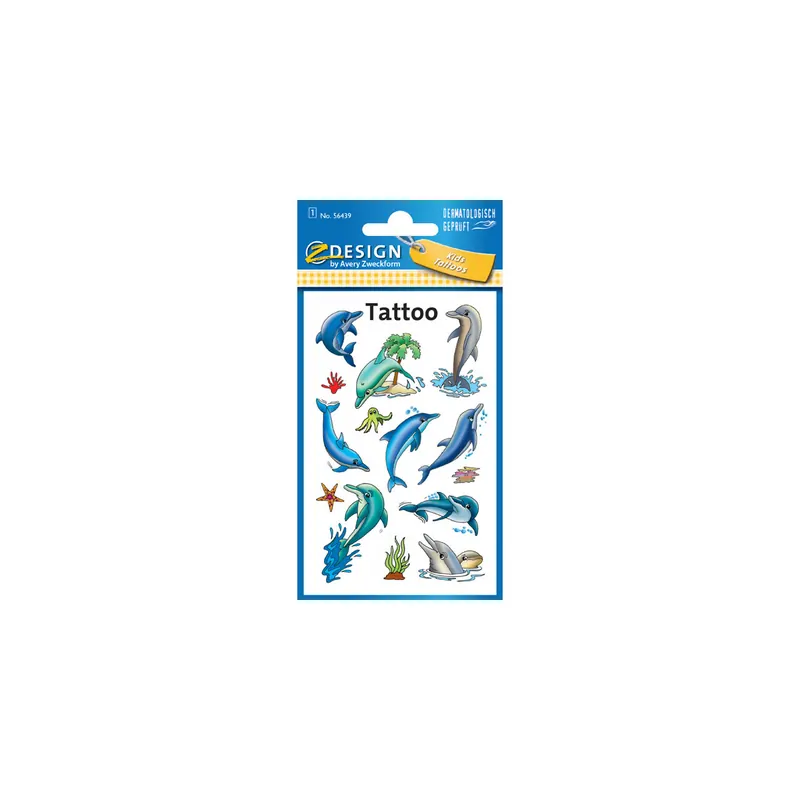 Tattoofolie Avery Zweckform Kids 56439 - Delfine ablösbar Pckg/13