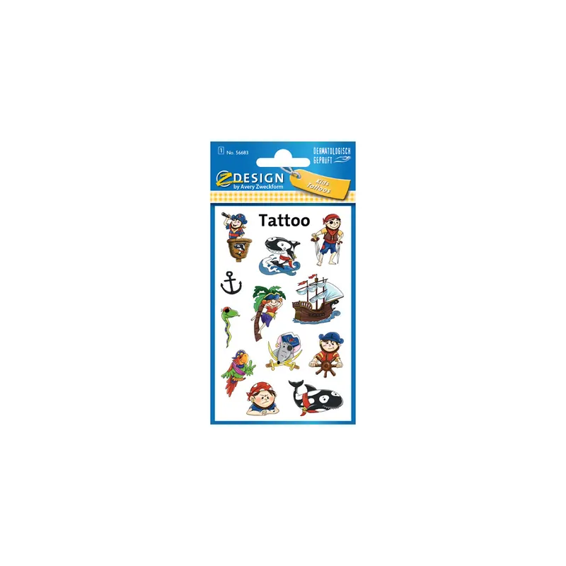 Tattoofolie Avery Zweckform Kids 56683 - Piraten ablösbar Pckg/12