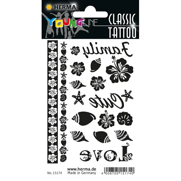 Tattoofolie Herma Classic 15174 - Blume ablösbar Pckg/18