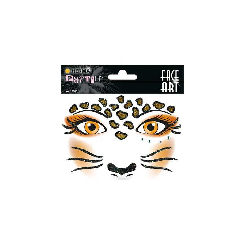Tattoofolie Herma Face Art 15303 - Leopard Gesichtstattoo ablösbar 1 Bogen