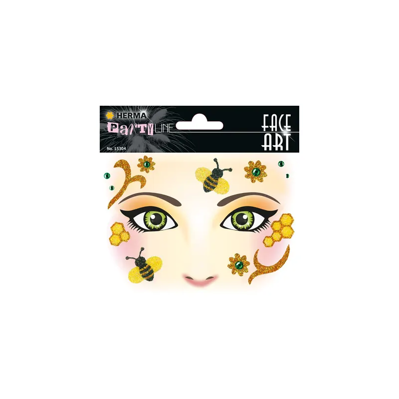 Tattoofolie Herma Face Art 15304 - Biene Gesichtstattoo ablösbar 1 Bogen